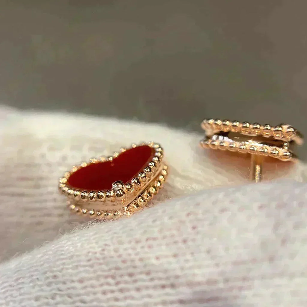 Dream HEART CARNELIAN STUD EARRINGS