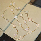 Dream CLOVER 20 Motive Halskette aus weißem Perlmutt