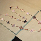 Dream CLOVER 20 MOTIVE DUNKLES PERLMUTT DIAMANT-HALSKETTE