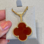 Dream CLOVER 25MM NECKLACE GOLD CARNELIAN