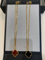 Dream CLOVER 25MM NECKLACE GOLD CARNELIAN