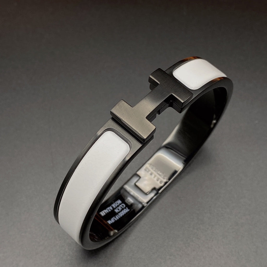 ドリーム H ブレスレット 12mm ブラック＆ホワイト セラミック