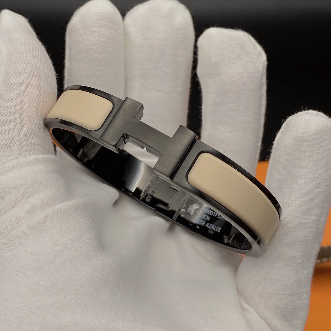 Dream H ARMBAND 12MM SCHWARZ BEIGE KERAMIK