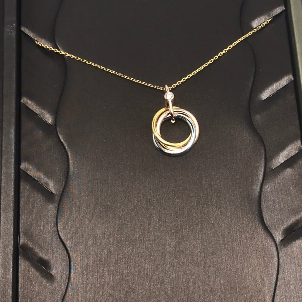 Dream TRINITY SILVER GOLD PINK GOLD NECKLACE