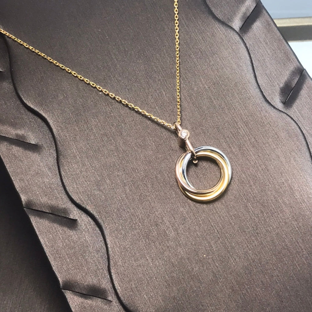 Dream TRINITY SILVER GOLD PINK GOLD NECKLACE
