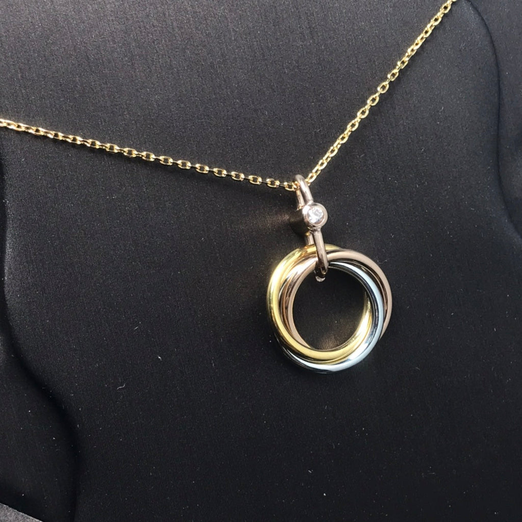 Dream TRINITY SILVER GOLD PINK GOLD NECKLACE