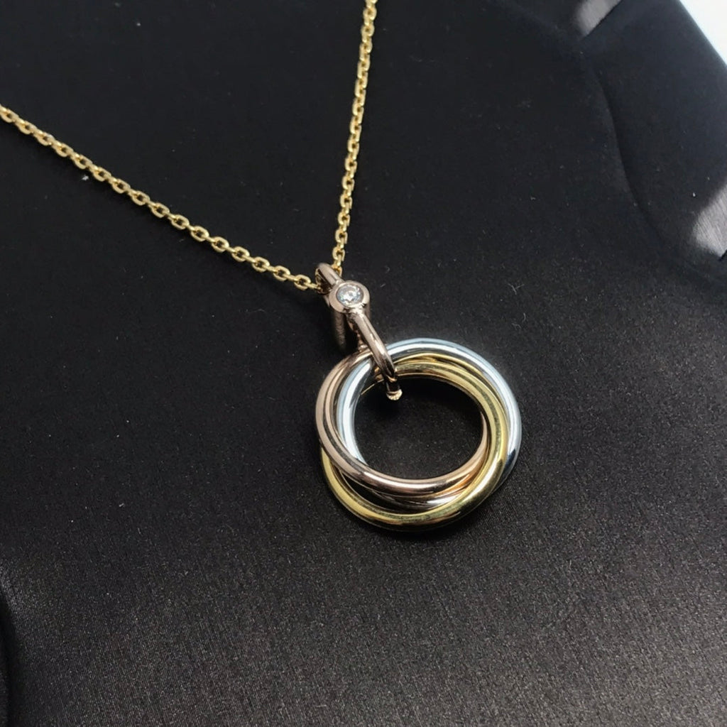 Dream TRINITY SILVER GOLD PINK GOLD NECKLACE