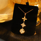 Dream STAR AND SUN DIAMOND PINK GOLD NECKLACE