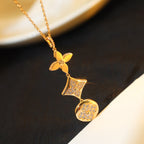 Dream STAR AND SUN DIAMOND PINK GOLD NECKLACE