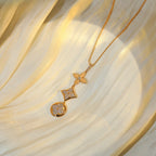 Dream STAR AND SUN DIAMOND PINK GOLD NECKLACE
