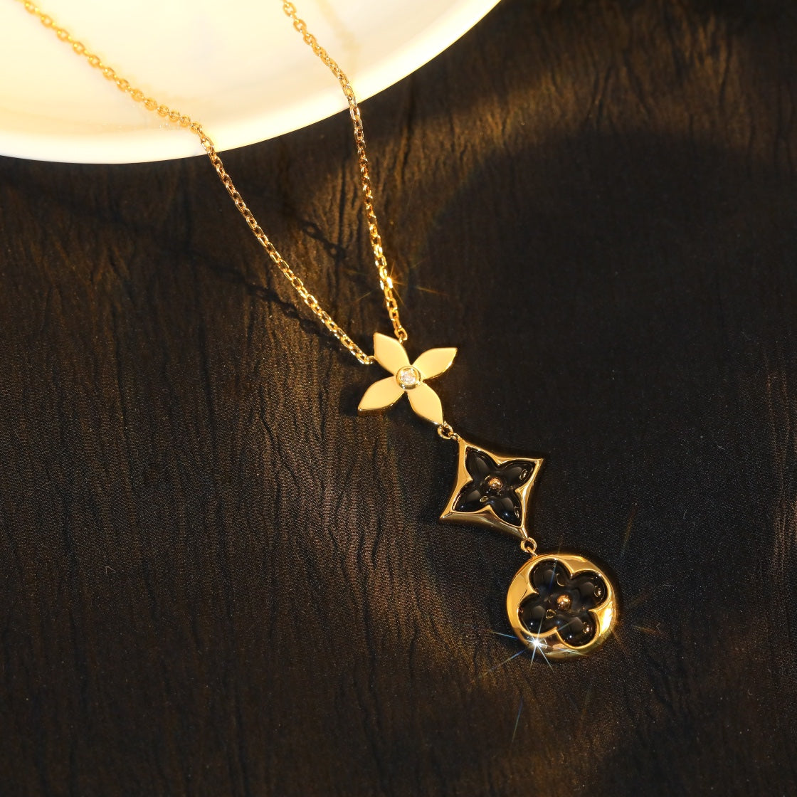 Dream STAR AND SUN ONYX ROSÉGOLD-HALSKETTE