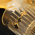 Dream STAR AND SUN ONYX PINK GOLD NECKLACE