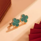 Dream CLOVER MEDIUM 1 MOTIFS MALACHITE  EARRINGS