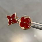Dream STAR AND SUN PINK GOLD CARNELIAN STUD EARRINGS