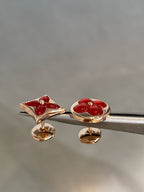 Dream STAR AND SUN PINK GOLD CARNELIAN STUD EARRINGS