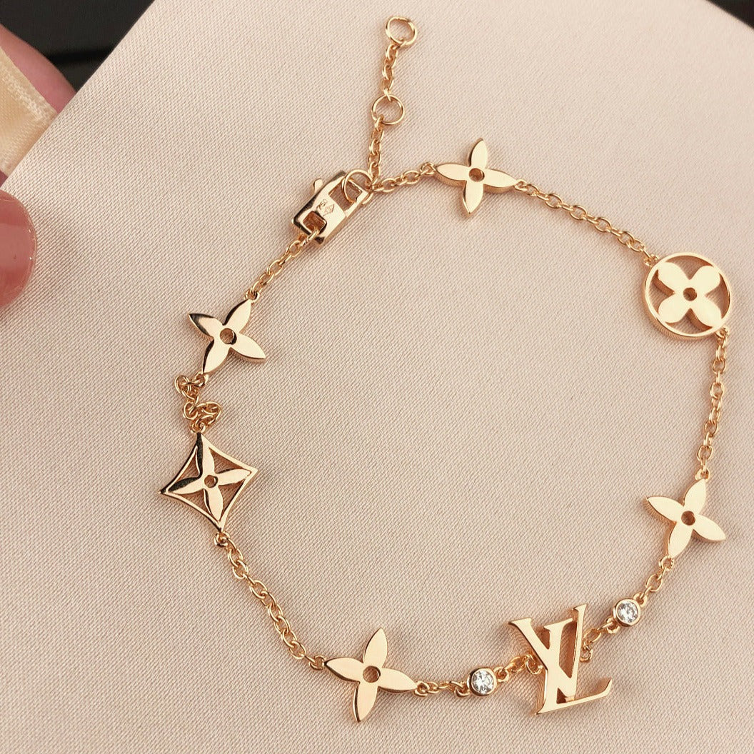 Dream STAR AND SUN 7 MOTIFS GOLD BRACELET