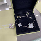 Dream CLOVER 5 MOTIFS SIVLER DARK MOP BRACELET