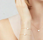DREAM CLOVER MINI KETTE, 9,5 MM, WEISSES PERLMUTT