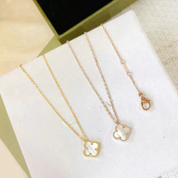DREAM CLOVER MINI KETTE, 9,5 MM, WEISSES PERLMUTT