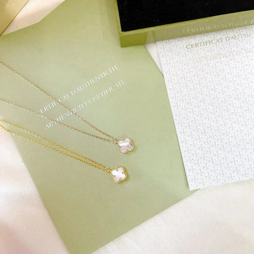 DREAM CLOVER MINI KETTE, 9,5 MM, WEISSES PERLMUTT