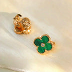 Dream CLOVER MEDIUM 1 MOTIV OHRRINGE MALACHIT DIAMANT