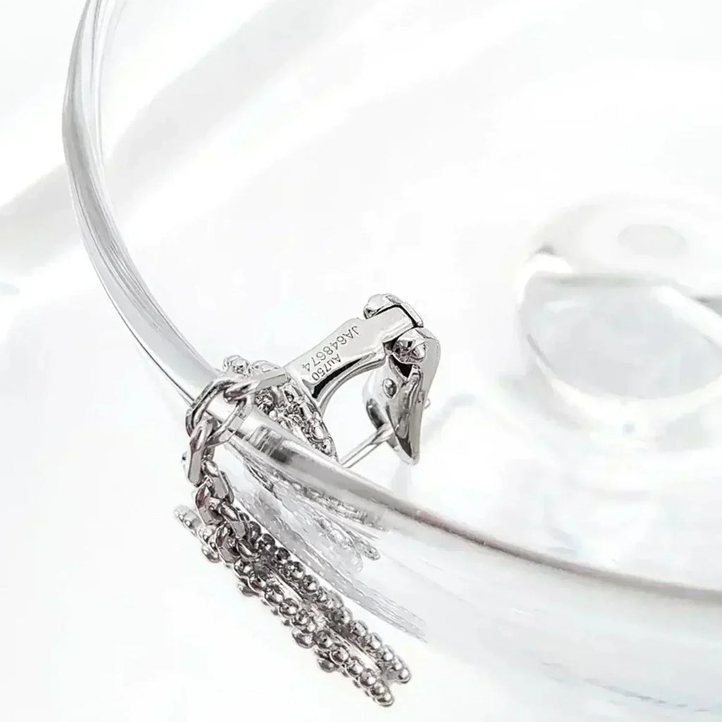 Dream CLOVER 2 MOTIFS  DIAMOND ONYX EARRINGS SILVER