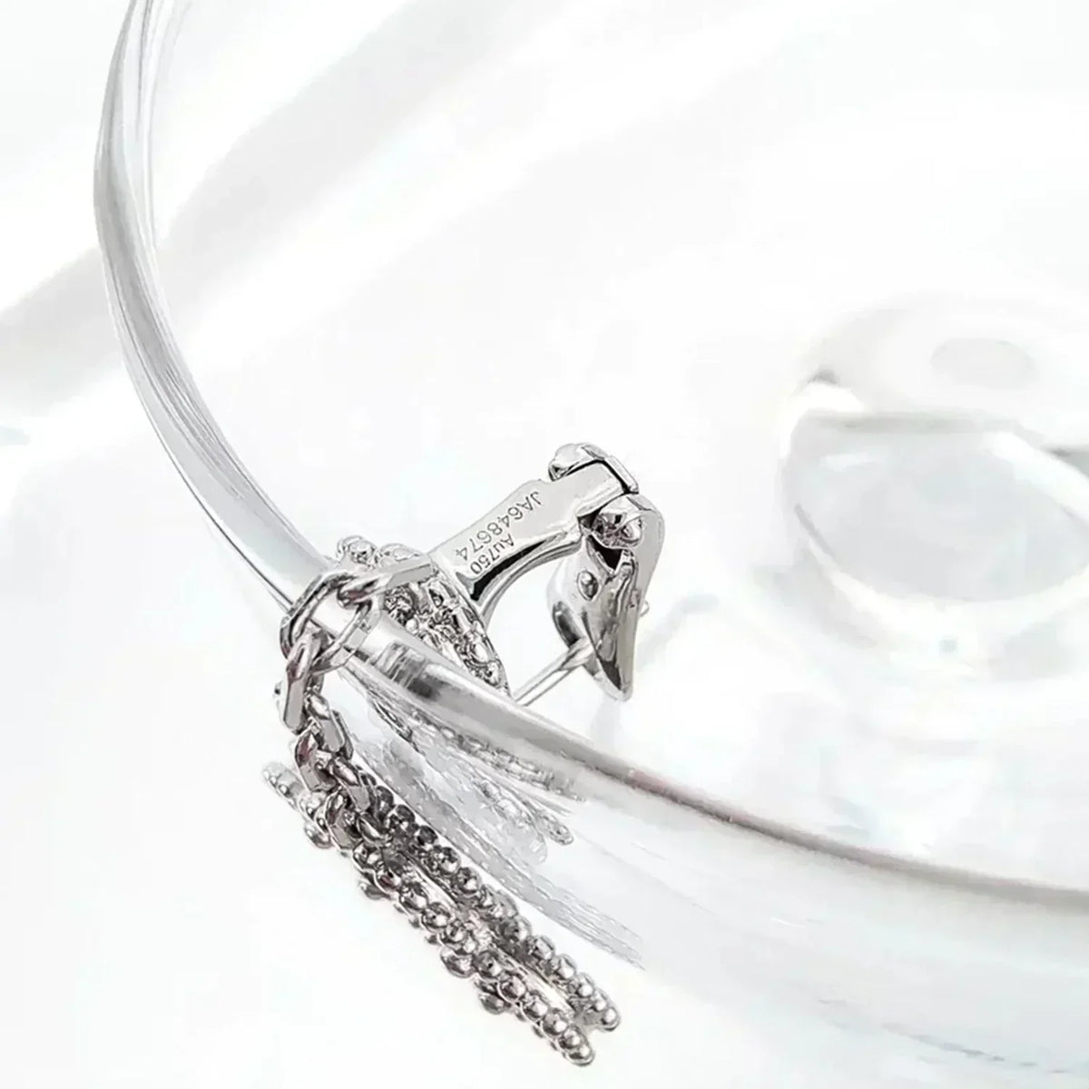 Dream CLOVER 2 MOTIFS  DIAMOND ONYX EARRINGS SILVER
