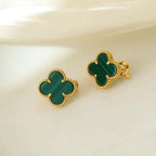 Dream CLOVER MEDIUM 1 MOTIFS MALACHITE  EARRINGS