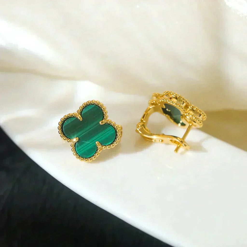 Dream CLOVER MEDIUM 1 MOTIFS MALACHITE  EARRINGS