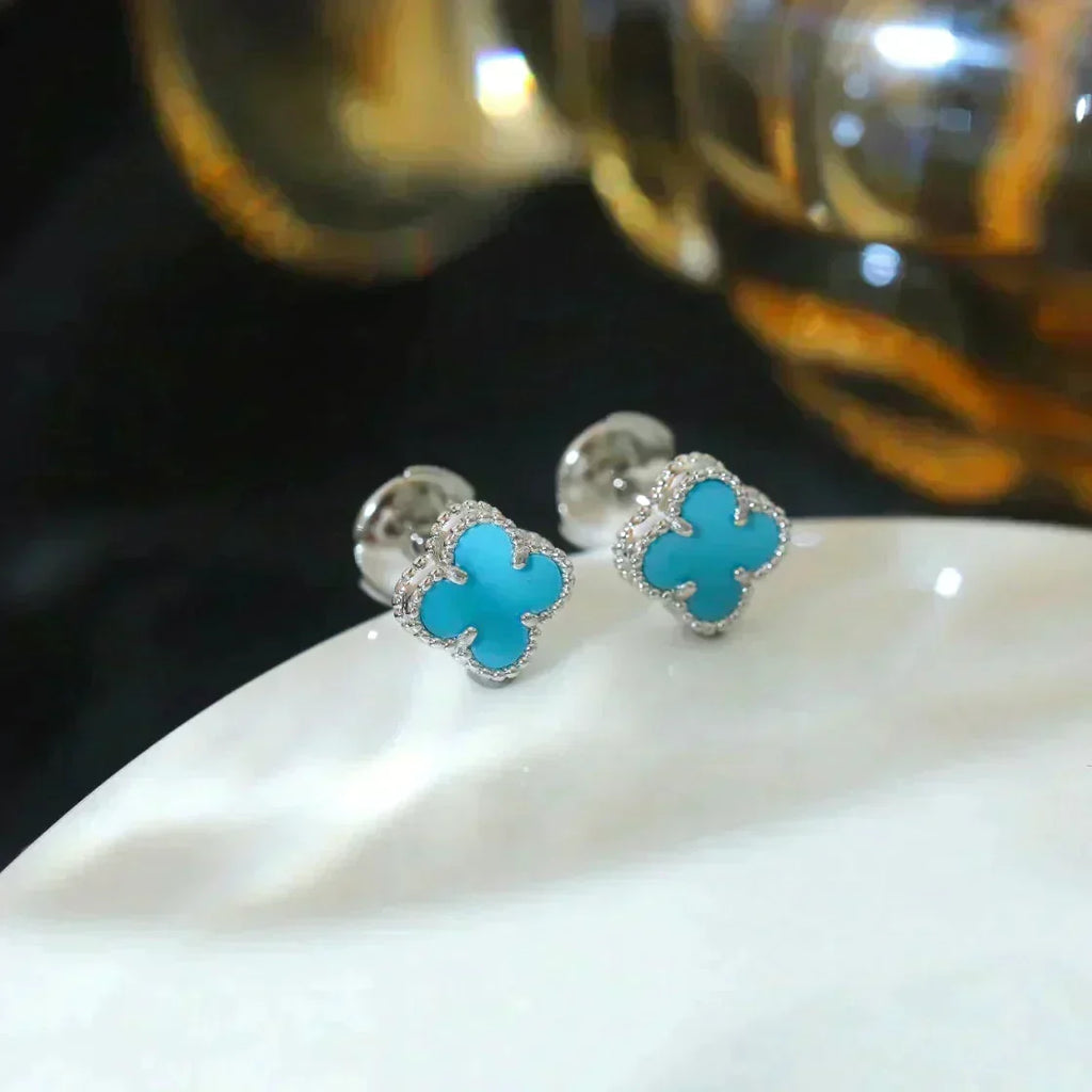 Dream CLOVER MINI 9,5 MM ONYX OHRSTECKER SILBER