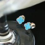 Dream CLOVER MINI 9,5 MM ONYX OHRSTECKER SILBER