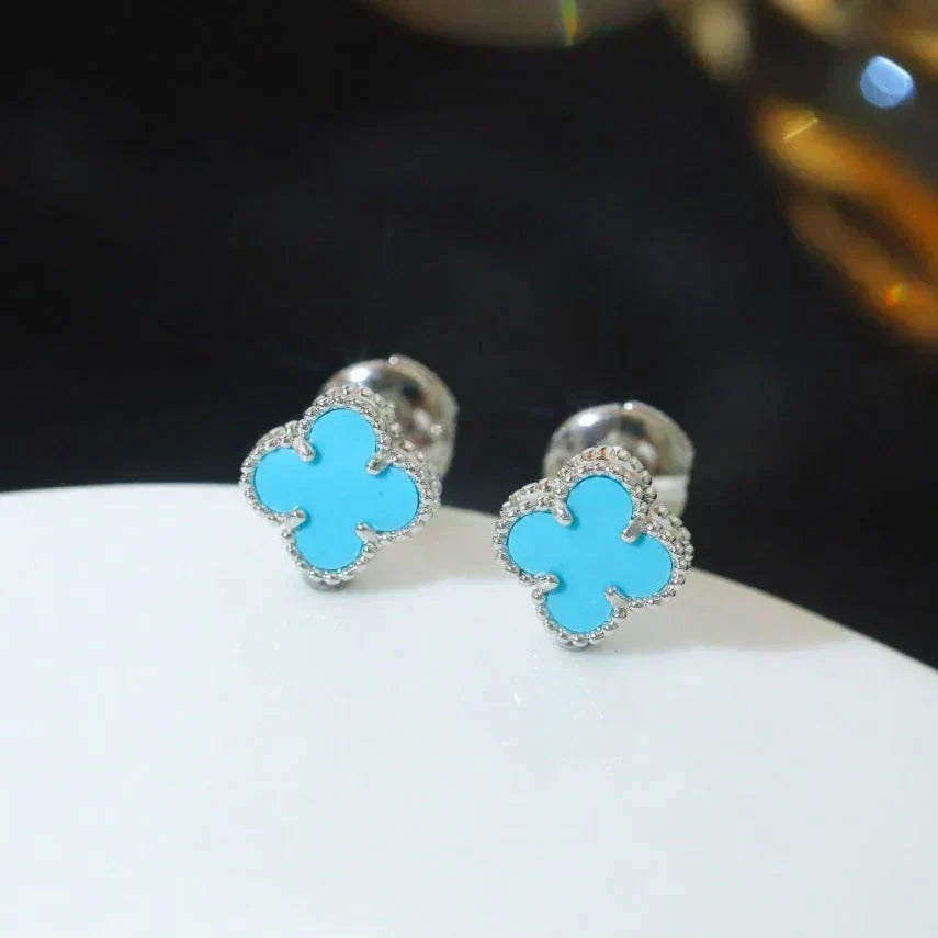 Dream CLOVER MINI 9,5 MM ONYX OHRSTECKER SILBER