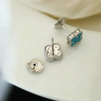 Dream CLOVER MINI 9,5 MM ONYX OHRSTECKER SILBER