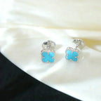 Dream CLOVER MINI 9,5 MM ONYX OHRSTECKER SILBER