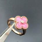 Dream CLOVER RHODONITE ROSE GOLD RING