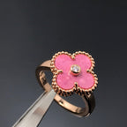Dream CLOVER RHODONITE ROSE GOLD RING