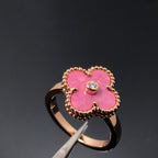 Dream CLOVER RHODONITE ROSE GOLD RING