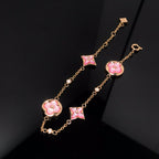 Dream STAR AND SUN 4 MOTIF PINK MOP PINK GOLD BRACELET