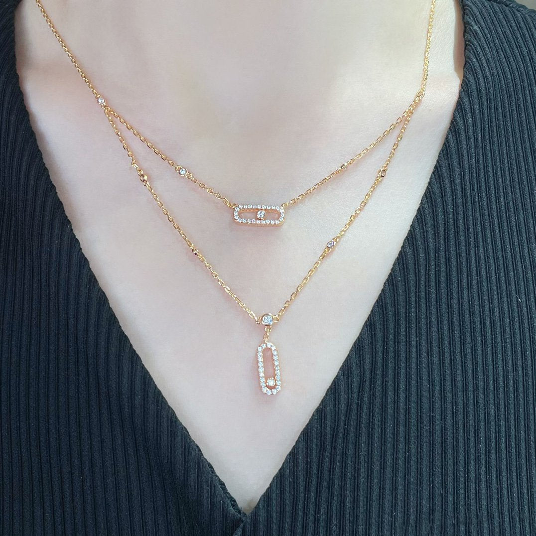 [Dream]MOVE 2 ROW DIAMOND NECKLACE