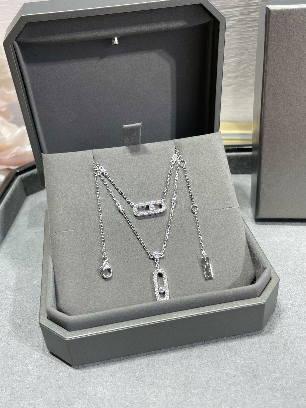 [Dream]MOVE 2 ROW DIAMOND NECKLACE