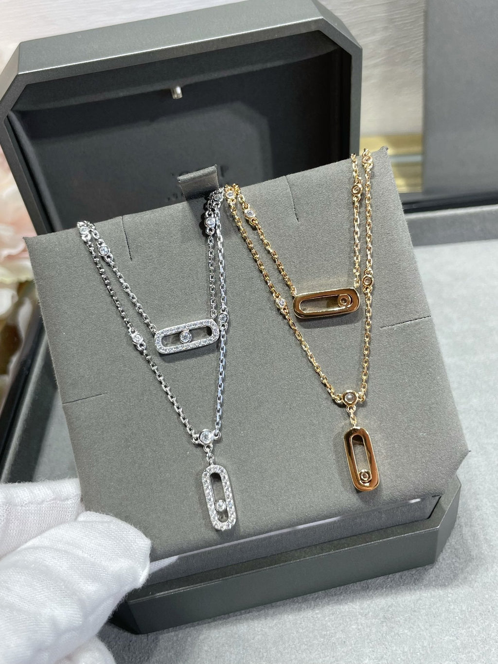 [Dream]MOVE 2 ROW DIAMOND NECKLACE
