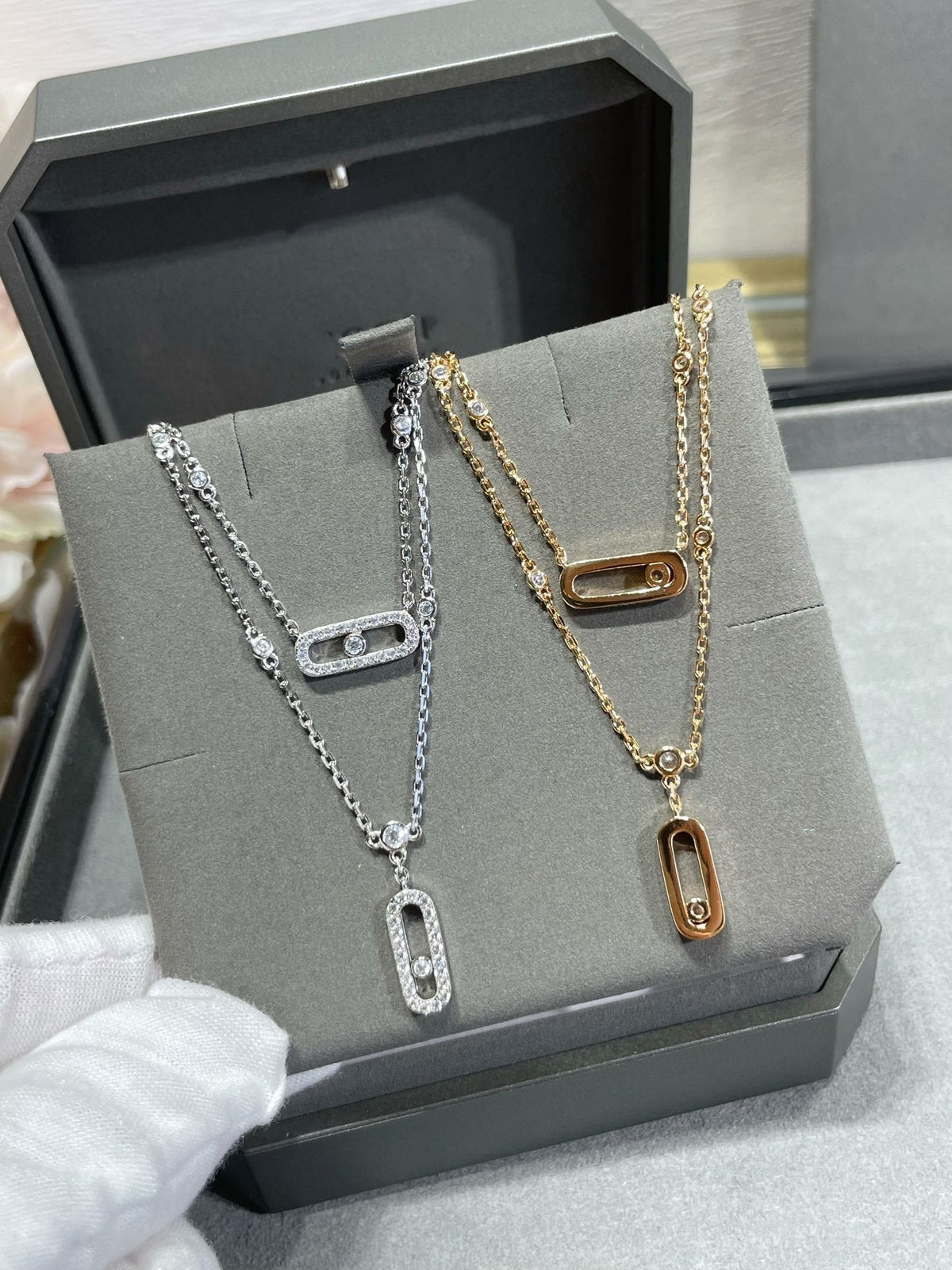 [Dream]MOVE 2 ROW DIAMOND NECKLACE