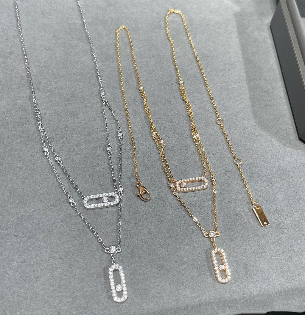 [Dream]MOVE 2 ROW DIAMOND NECKLACE
