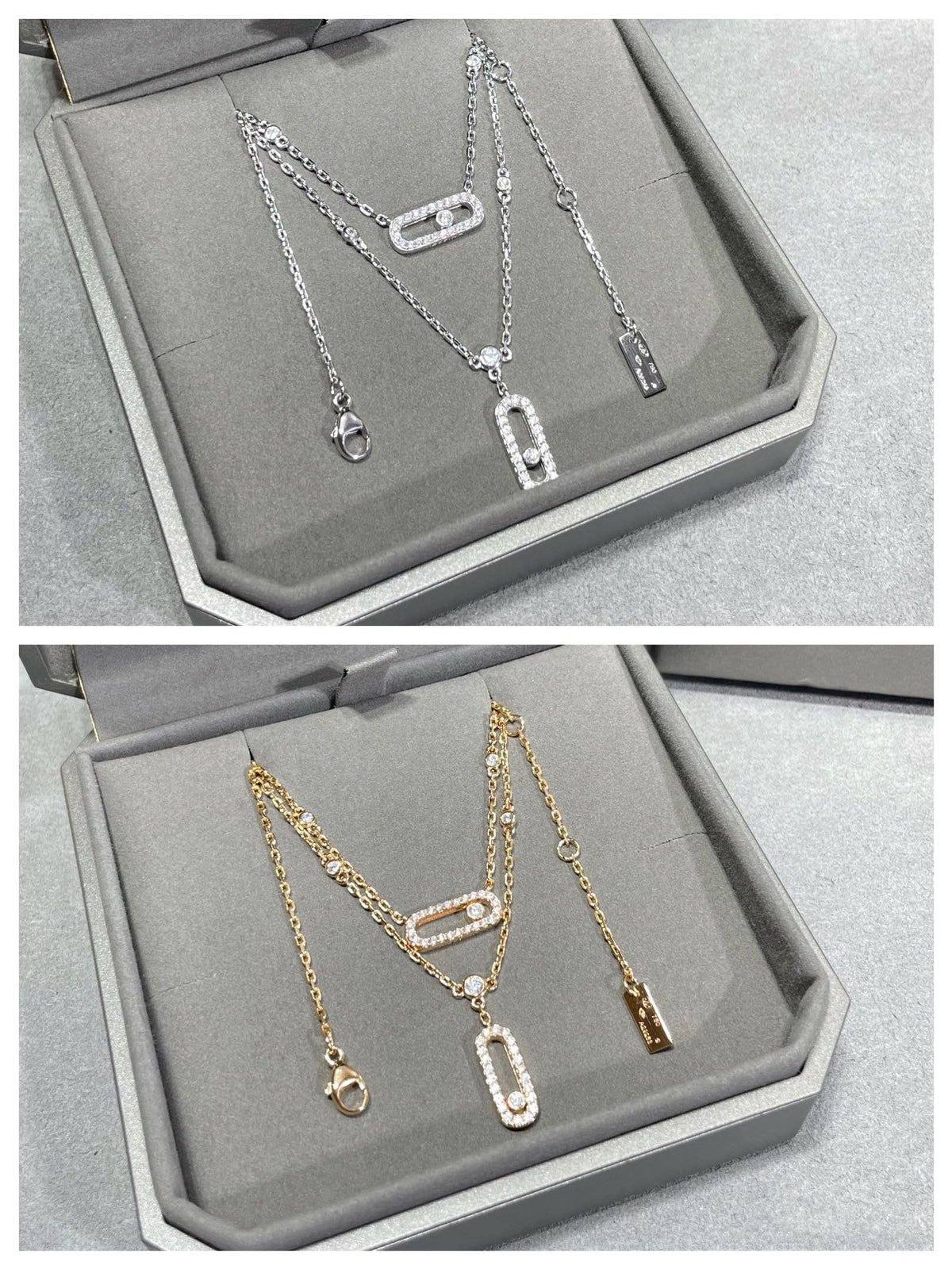 [Dream]MOVE 2 ROW DIAMOND NECKLACE