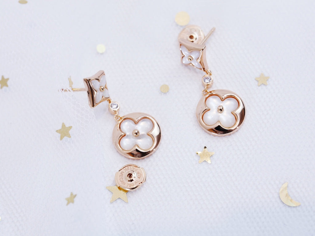 Dream STAR AND SUN PINK GOLD MOP DROP EARRINGS