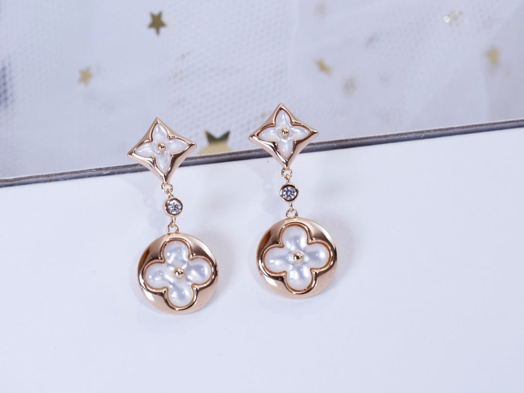 Dream STAR AND SUN PINK GOLD MOP DROP EARRINGS