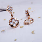 Dream STAR AND SUN PINK GOLD MOP DROP EARRINGS