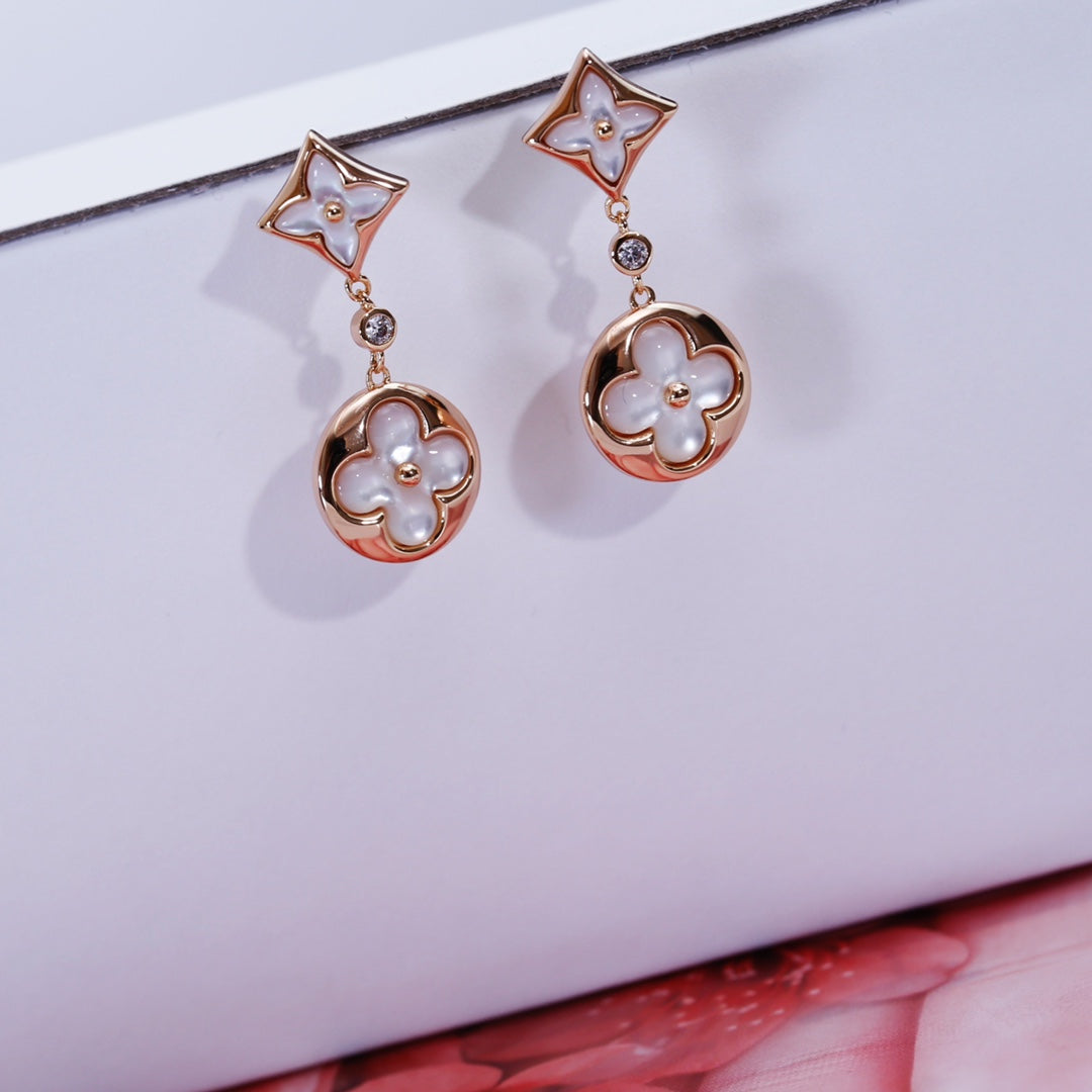 Dream STAR AND SUN PINK GOLD MOP DROP EARRINGS