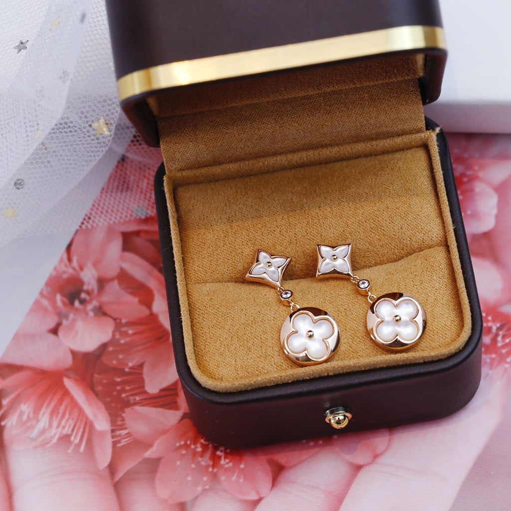 Dream STAR AND SUN PINK GOLD MOP DROP EARRINGS