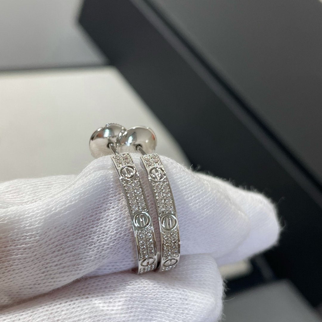 ドリーム ラブ ダイヤモンド シルバー フープピアス